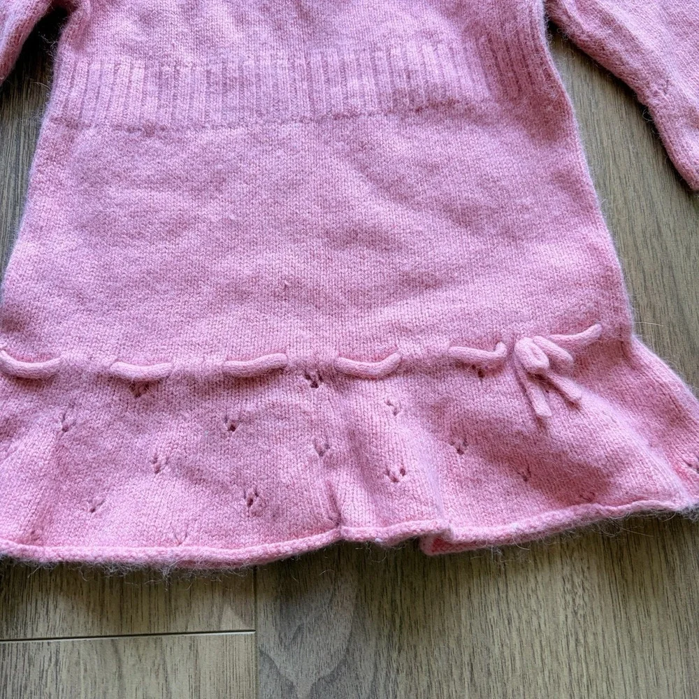Y2K Gymboree‎ Rabbit Hair Pointelle Baby Girl Pink Dress Floral 3-6 M